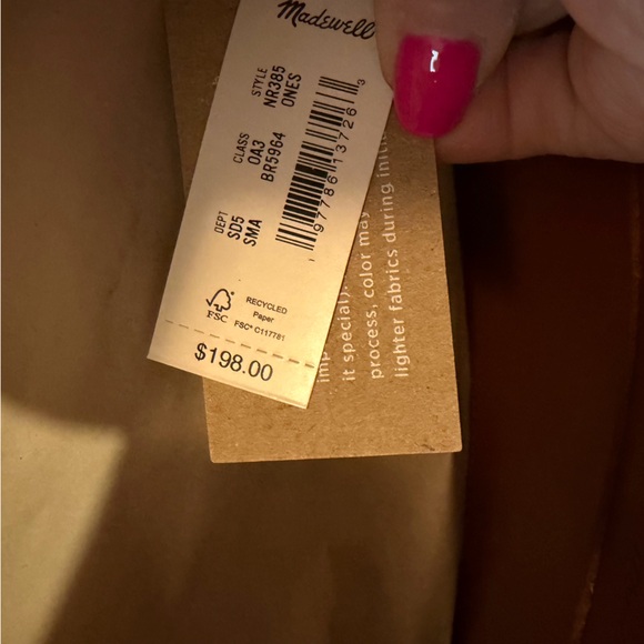 NWT Madewell Essentials Suede Bucket Bag with studded strap detail in brown - Picture 5 of 9